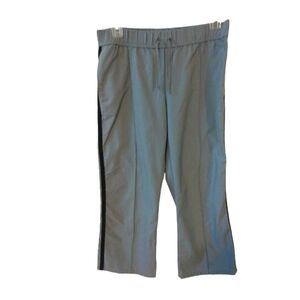 Express Stretch Gray-Blk. Leg Stripes Athleisure Retro 90s Capris Track Pants S